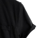Larry Men's Short Sleeve Shirt with Mandarin Collar and Chest Pocket