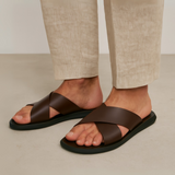 Duncan Men's Cross-Strap Sandals