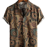 Men's Brown Casual Short Sleeve Shirt