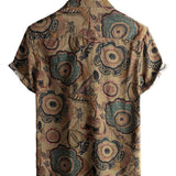 Men's Brown Casual Short Sleeve Shirt