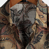 Men's Brown Casual Short Sleeve Shirt
