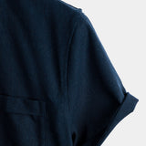 Men's Mandarin Collar Shirt with Chest Pocket