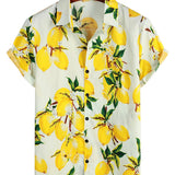 Barry Men's Hawaiian Short Sleeve Shirt with Limes
