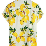 Men's Lemon Print Beach Shirt