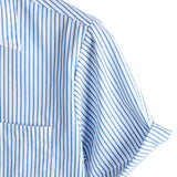 Ronald Men's Short Sleeve Striped Shirt with Chest Pocket – Blue