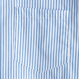Ronald Men's Short Sleeve Striped Shirt with Chest Pocket – Blue