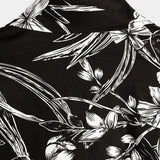 Black Men's Short Sleeve Floral Shirt
