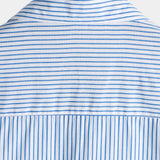 Ronald Men's Short Sleeve Striped Shirt with Chest Pocket – Blue