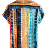 Men's Blue Shirt with Colourful Stripes