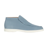 Men's Ankle-Height Suede Loafers – Light Blue
