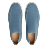 Men's Ankle-Height Suede Loafers – Light Blue