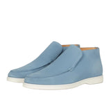 Men's Ankle-Height Suede Loafers – Light Blue