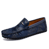 Men's Leather Loafers with Floral Detail