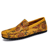 Men's Leather Loafers with Floral Detail