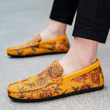 Men's Leather Loafers with Floral Detail