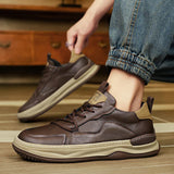 Men's Thick-Sole Leather Shoes
