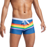 Allan Men's Swim Trunks with Rainbow Stripes