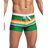 Allan Men's Swim Trunks with Rainbow Stripes