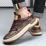 Men's Thick-Sole Leather Shoes