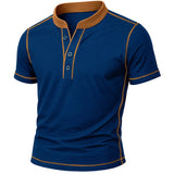Men's Henley Shirt with Contrast Trim