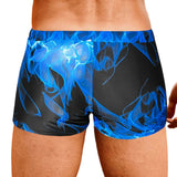 Gary Men's Swim Shorts with Blue Flame Pattern