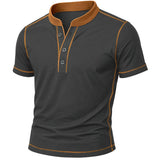 Men's Henley Shirt with Contrast Trim