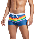 Allan Men's Swim Trunks with Rainbow Stripes