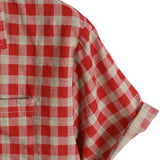 Men's Red Plaid Shirt with Pocket