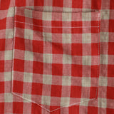 Men's Red Plaid Shirt with Pocket