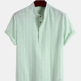Men's Elegant Striped Short Sleeve Shirt