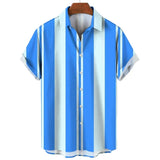 Men's Striped Short Sleeve Summer Shirt