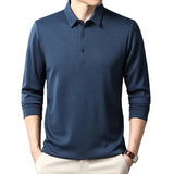Men's Elegant Long-Sleeve Polo Shirt
