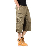 Men's Long Cotton Cargo Shorts
