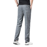 Men's Stretch Pants with Fine Check