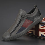 Men's Leather Shoes with Side Zip