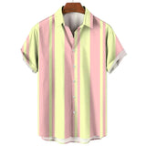 Men's Striped Short Sleeve Summer Shirt
