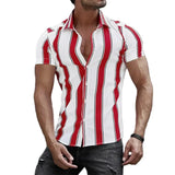 Men's Striped Short Sleeve Summer Shirt