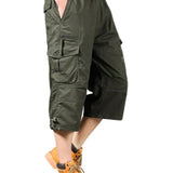 Men's Long Cotton Cargo Shorts