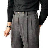 Men's Elegant High-Waisted Dress Pants