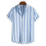 Men's Striped Short Sleeve Summer Shirt