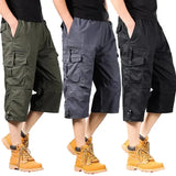 Men's Long Cotton Cargo Shorts