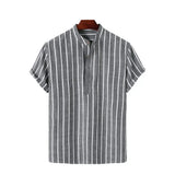 Men's Elegant Striped Short Sleeve Shirt