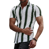 Men's Striped Short Sleeve Summer Shirt
