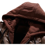 Men's Hooded Leather Jacket
