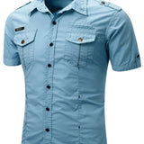 Men's Short Sleeve Cotton Cargo Shirt