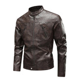 Men's American-Style Leather Bomber Jacket