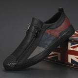 Men's Leather Shoes with Side Zip