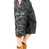 Men's Long Cotton Cargo Shorts