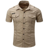 Men's Short Sleeve Cotton Cargo Shirt