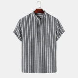 Men's Elegant Striped Short Sleeve Shirt